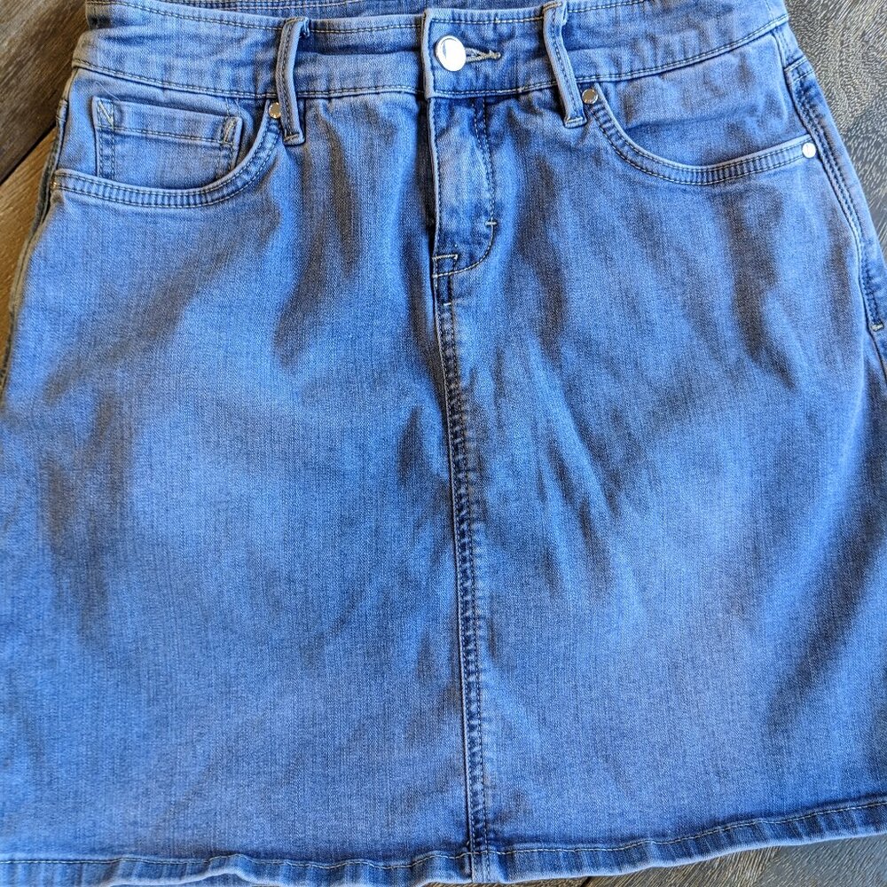 Tommy Bahama Boracay Indigo Blue Denim Jean Med Ocean Wash Short Skirt, Size 6